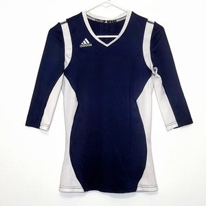 Adidas Quickset 3/4 Sleeve Volleyball Jersey Navy Blue Pullover Shirt Size XS
